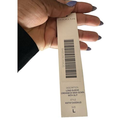 NWT Norma Kamali Kamali Kulture lLong Sleeve Crew Neck Maxi Gown Size Large - Picture 4 of 13